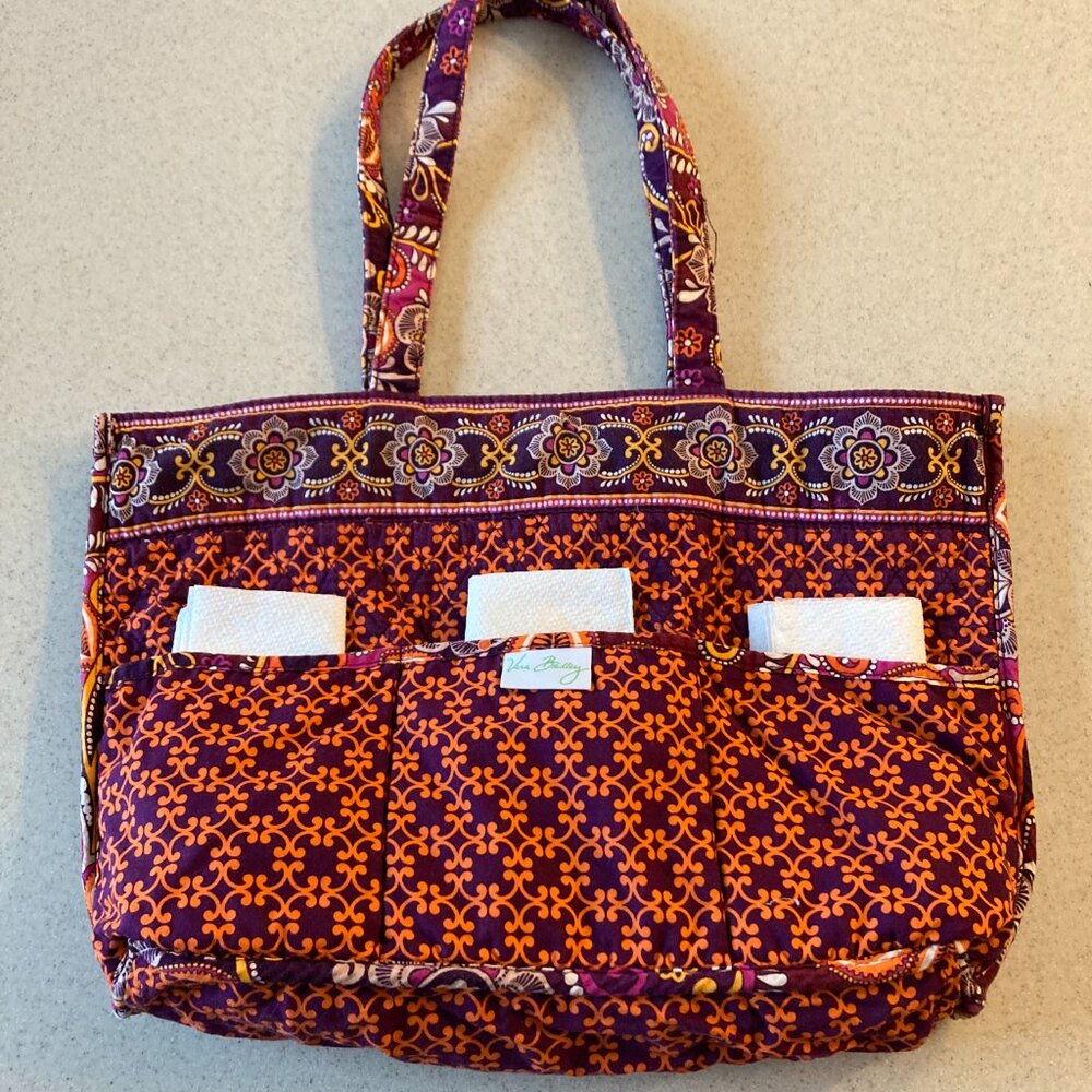 Vera Bradley Tote Shoulder Bag Purple Safari Sunset - Picture 11 of 14